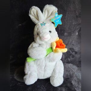 New baby kid FAO Schwarz 12" Glow Brights Easter Bunny with Daffodil Plush toy